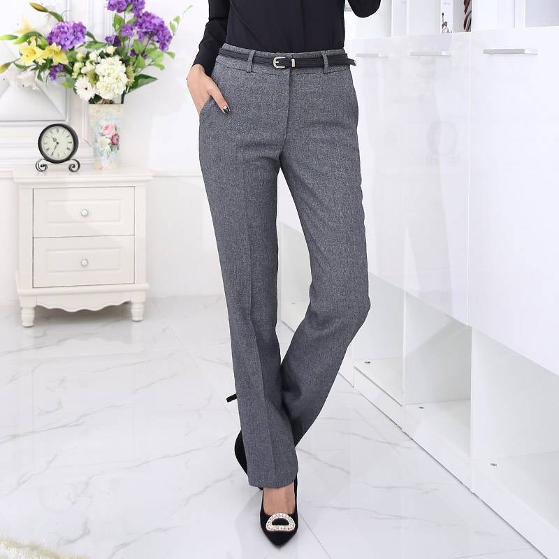 Klassische Hosen für Frauen Classic Office Pants Styles Women Clothing cb5feb1b7314637725a2e7: Black|Dark Gray|Light Gray