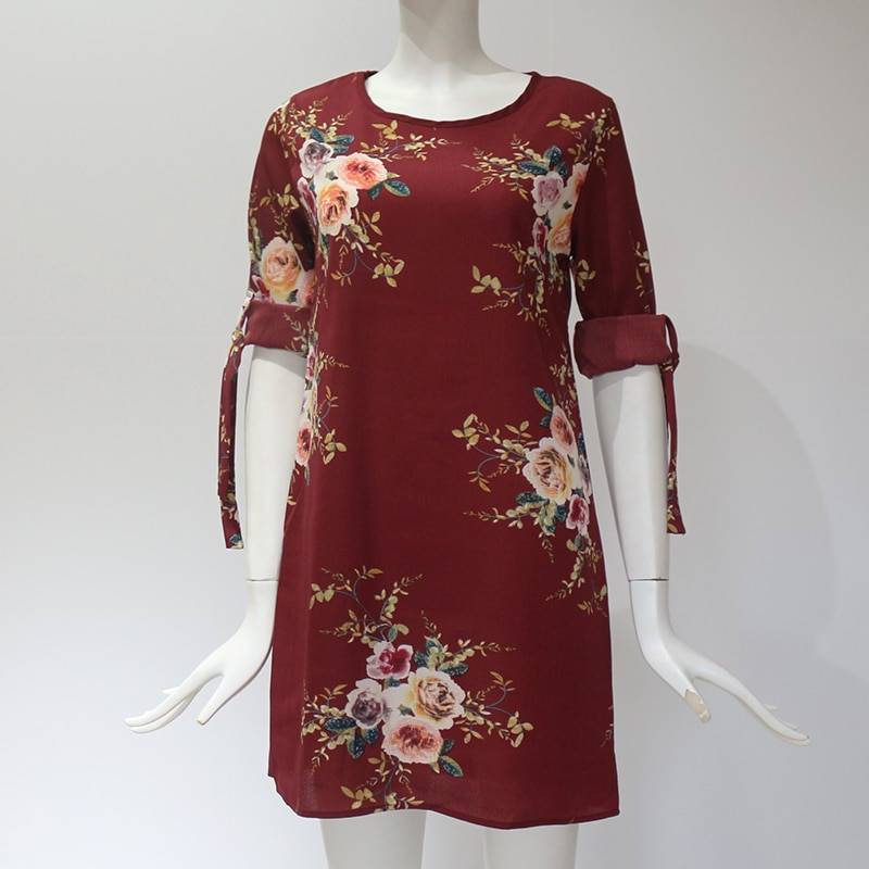 Women's Loose Floral Printed Summer Dress