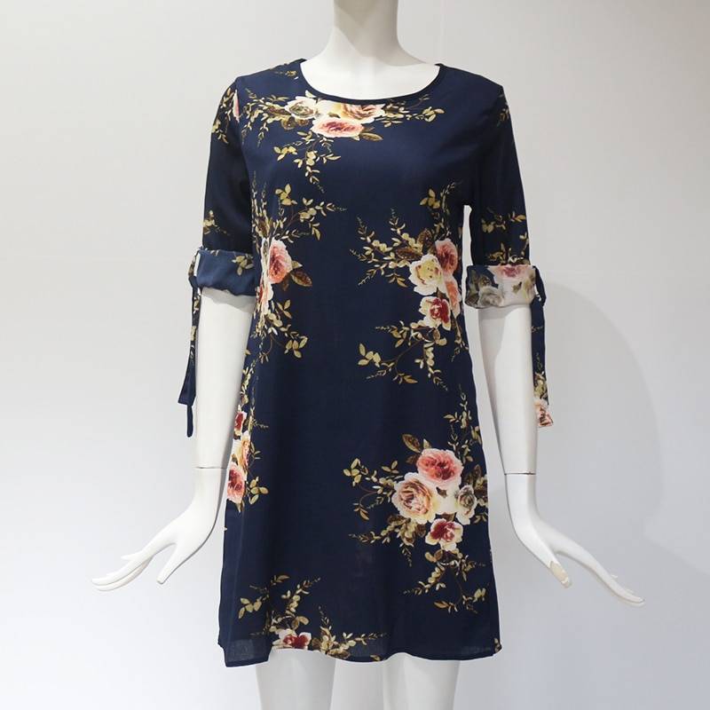 Women's Loose Floral Printed Summer Dress