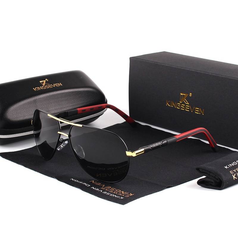 Klassische Herren-Sonnenbrille aus polarisiertem Aluminium Accessories Bags & Wallets Men Styles cb5feb1b7314637725a2e7: Gold Black|Gray Black|GrayFrameBlue|Red Brown|Silver Black|Silver Red