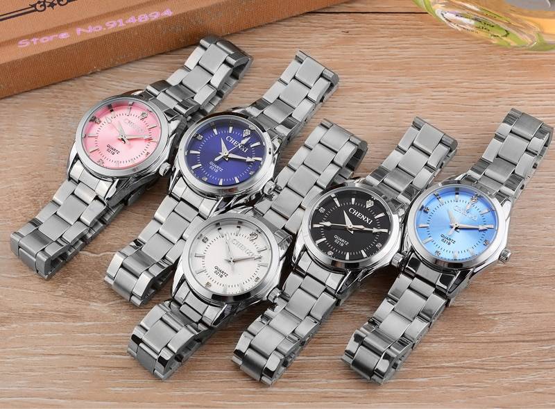 Damenuhren aus massivem Edelstahl Accessories Bags & Wallets Styles Women cb5feb1b7314637725a2e7: Black Dial|Blue Dial|Green Dial|Light Blue Dial|Pink Dial|White Dial