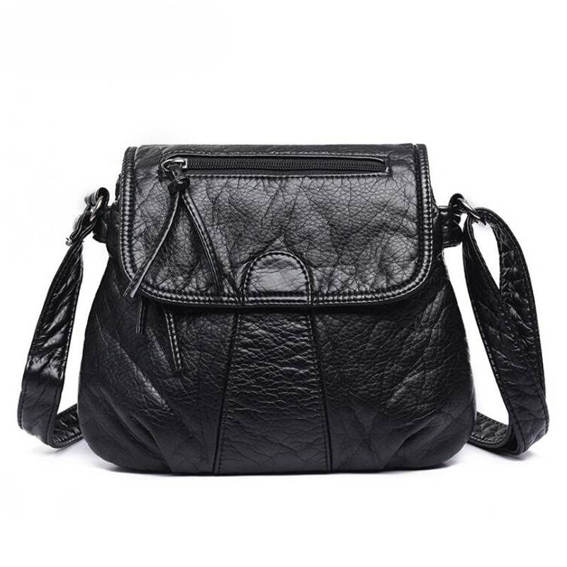 Elegante, kompakte Crossbody-Tasche aus weichem Leder für Frauen Accessories Bags & Wallets Women cb5feb1b7314637725a2e7: Black