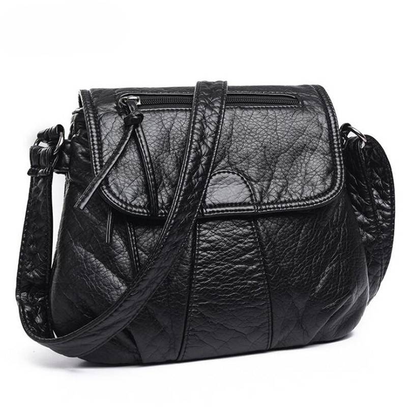 Elegante, kompakte Crossbody-Tasche aus weichem Leder für Frauen Accessories Bags & Wallets Women cb5feb1b7314637725a2e7: Black