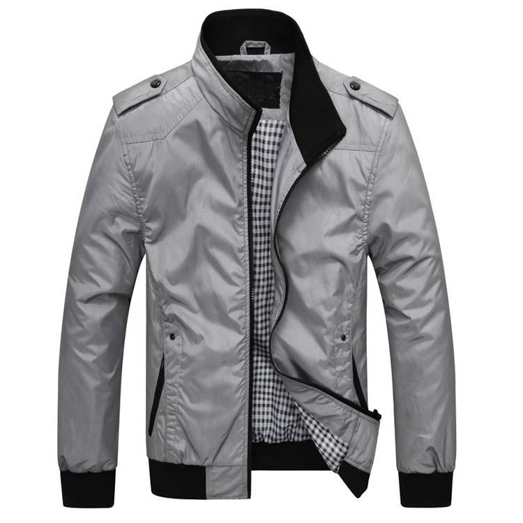 Casual Stand Collar Slim Jacket for Men