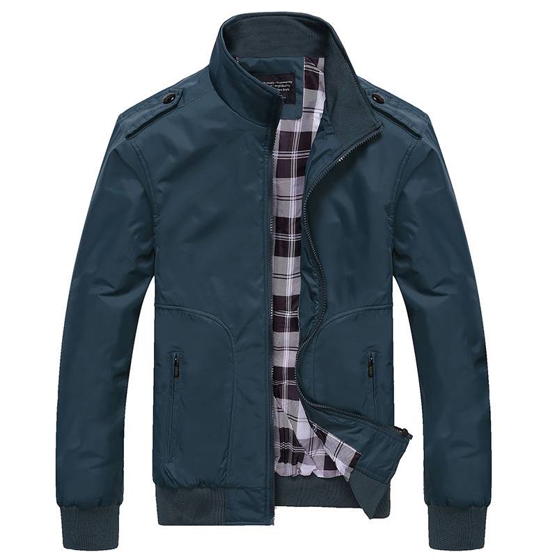 Lässige Stehkragen-Schlankjacke für Männer Casual Coats & Jackets Men Clothing Styles cb5feb1b7314637725a2e7: Black|Blue|Green|Grey|Khaki