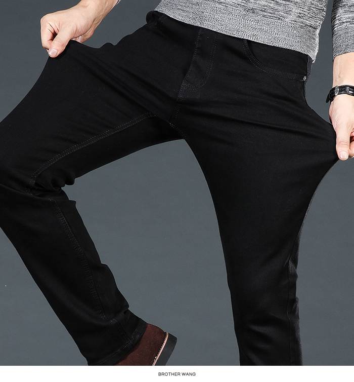 Klassische, schmal geschnittene Denim-Jeans für Männer Classic Men Clothing Pants Styles cb5feb1b7314637725a2e7: Black