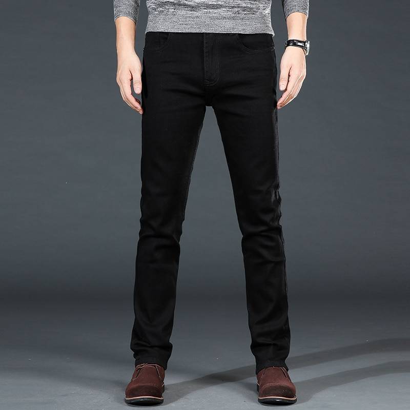 Klassische, schmal geschnittene Denim-Jeans für Männer Classic Men Clothing Pants Styles cb5feb1b7314637725a2e7: Black