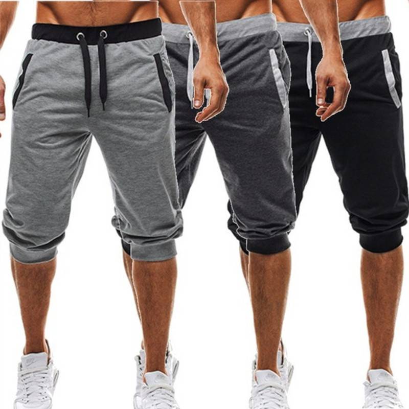 Bequeme, knielange, elastische Baumwoll-Jogger für Männer Active Wear Best Deals Men Clothing cb5feb1b7314637725a2e7: Black|Dark Gray|GRay