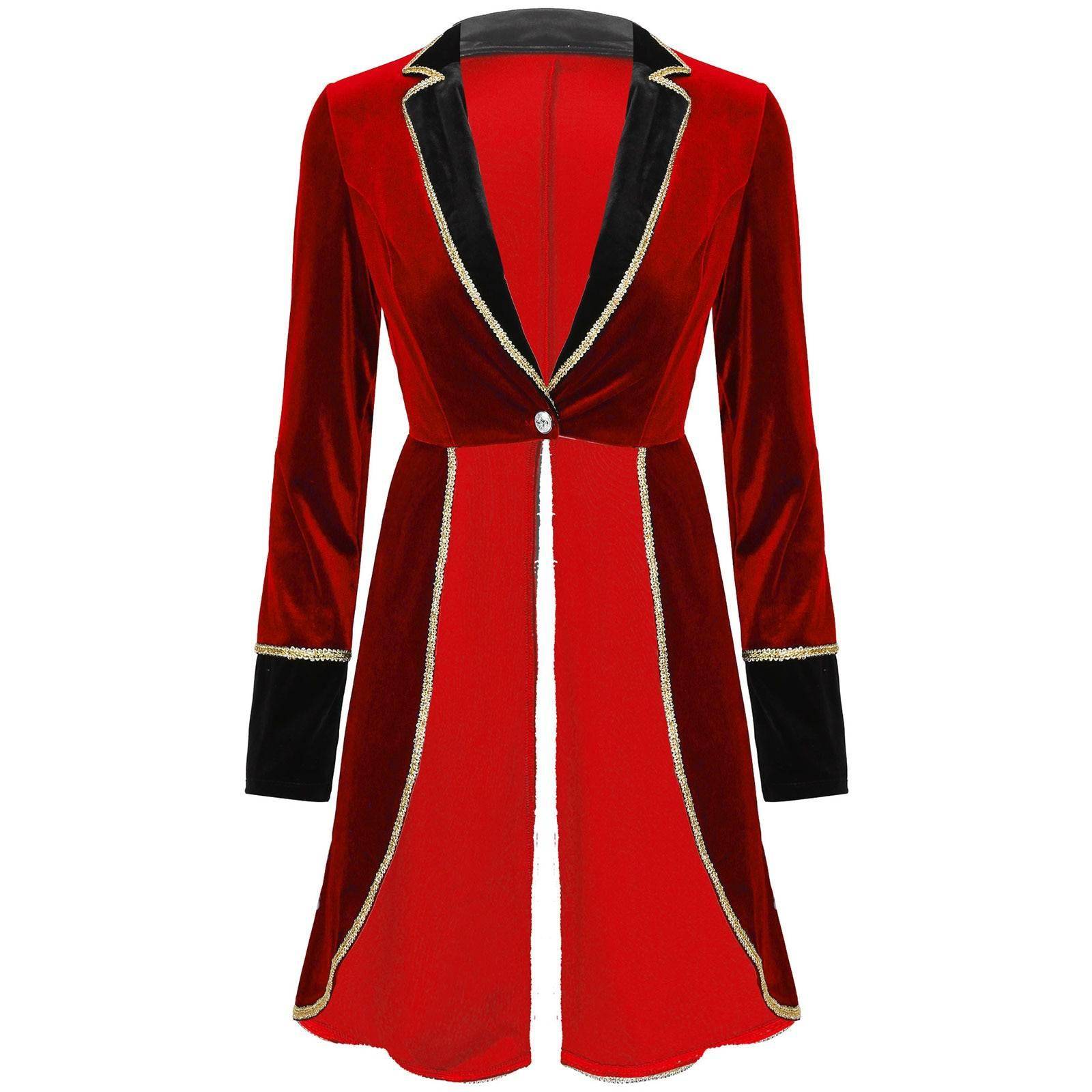 Women Adult Circus Ringmaster Costume Velvet Long Sleeve Blazer Arty Dresses Styles Women Clothing cb5feb1b7314637725a2e7: Black|Blue|Purple|Red