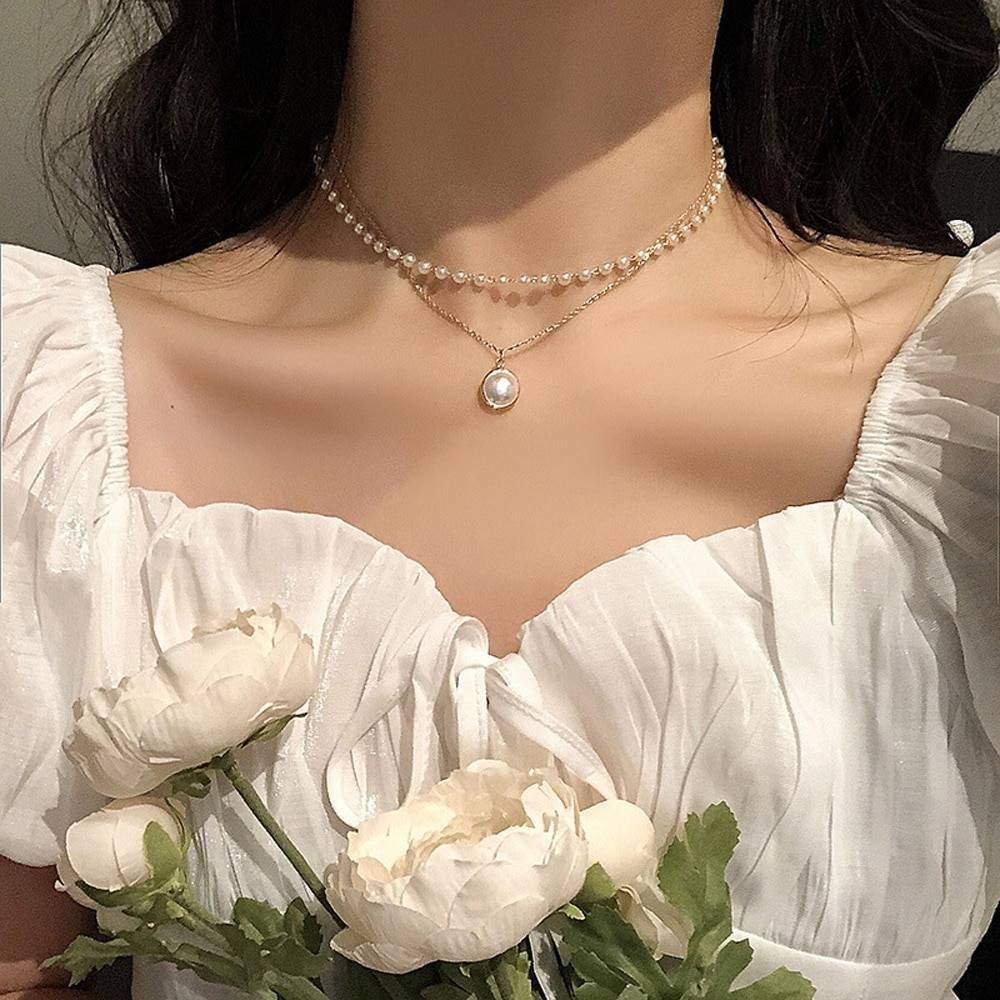 Women’s Pearl Necklace Pendant Accessories Jewelry & Watches Women 8d255f28538fbae46aeae7: Gold-color|Silver Color