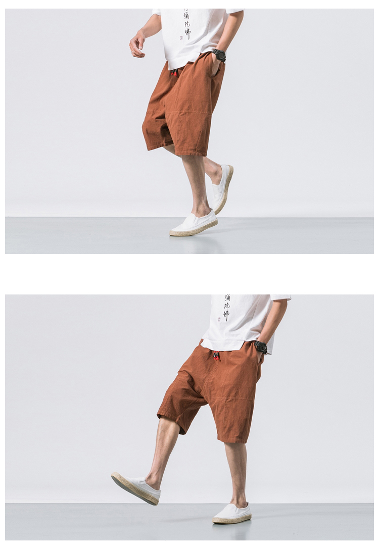 Men's Breathable Calf Length Elastic Waist Shorts