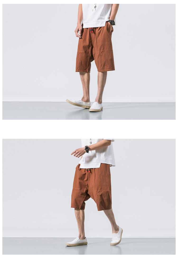 Men's Breathable Calf Length Elastic Waist Shorts