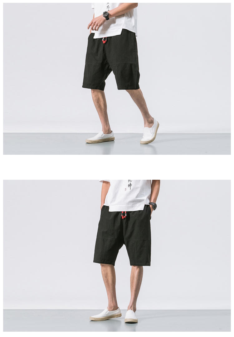 Men's Breathable Calf Length Elastic Waist Shorts