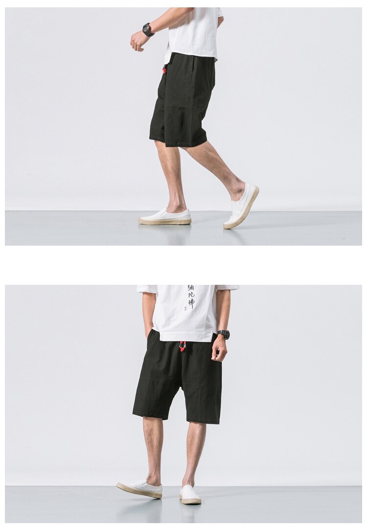 Men's Breathable Calf Length Elastic Waist Shorts