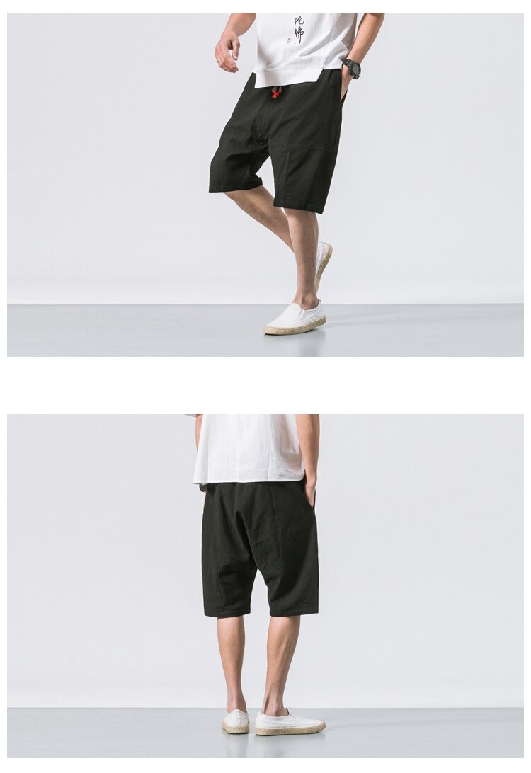 Men's Breathable Calf Length Elastic Waist Shorts