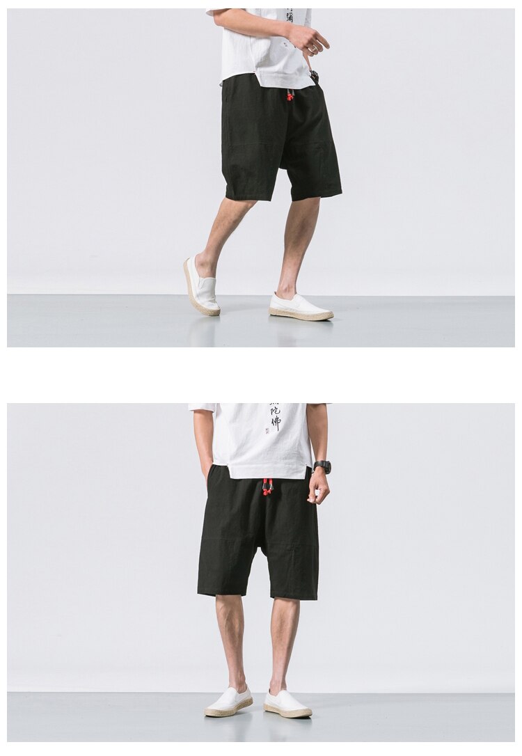 Men's Breathable Calf Length Elastic Waist Shorts