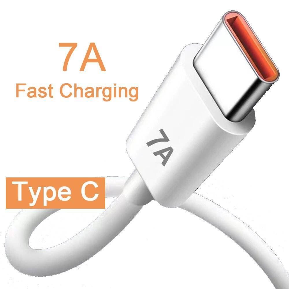 7A 100W USB Type C Super-Fast Charge Cable Cabels Mobile Phone Accessories cb5feb1b7314637725a2e7: White