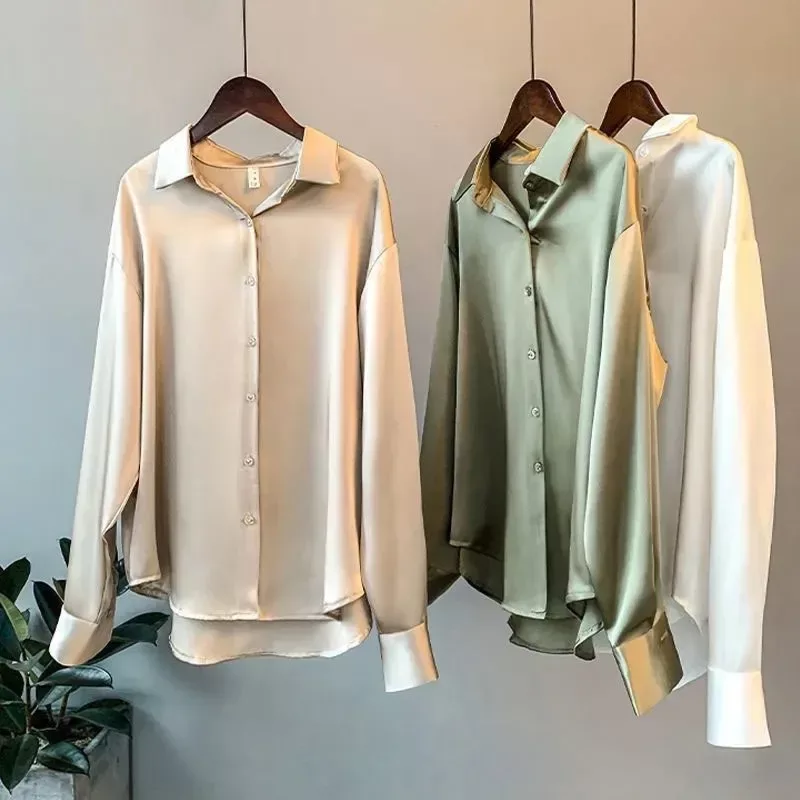 Womens Clothing #Silk Shirt #Vintage Blouse Women Sheer Top Women Long Sleeve Women Overshirt Blouses & Shirts New In Styles Vintage Women Clothing cb5feb1b7314637725a2e7: armygreen|Black|Champagne|White