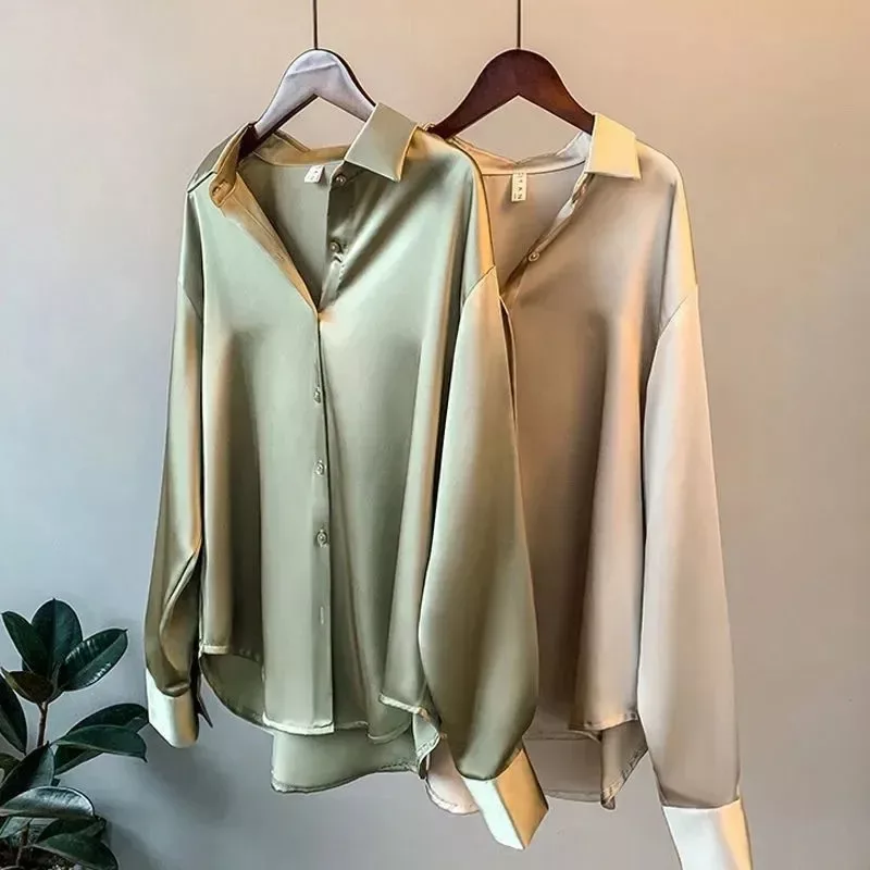 Womens Clothing #Silk Shirt #Vintage Blouse Women Sheer Top Women Long Sleeve Women Overshirt Blouses & Shirts New In Styles Vintage Women Clothing cb5feb1b7314637725a2e7: armygreen|Black|Champagne|White