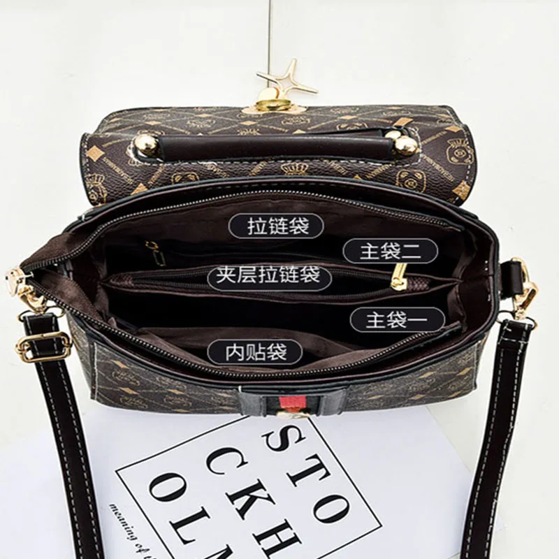 New Shoulder bag Women bag tote luxury designer handbag women Handbags leather Printed monogram single shoulder straddle bag Accessories Bags & Wallets Women Women cb5feb1b7314637725a2e7: Beige|Black|Coffee|Green
